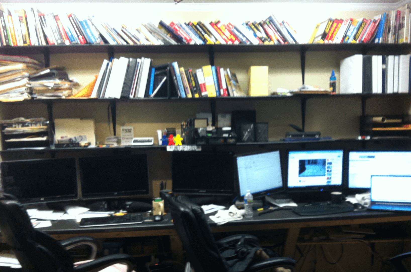 A workstation in the basement.